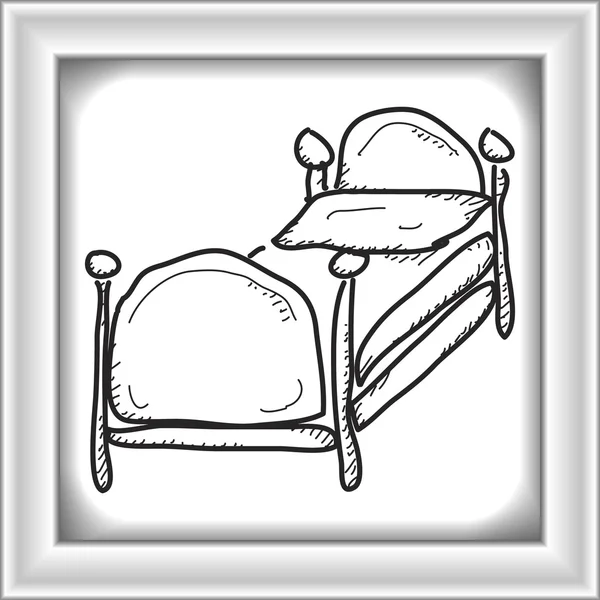 Doodle simples de uma cama —  Vetores de Stock