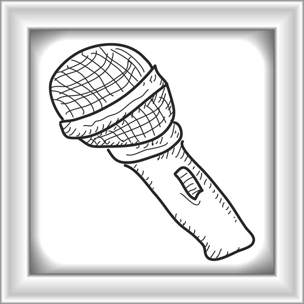 Garabato simple de un micrófono — Vector de stock
