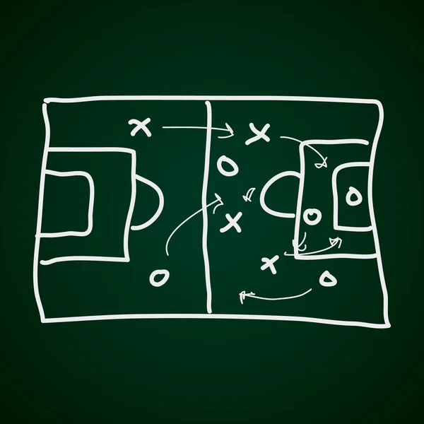 Enkla doodle av en fotbollsplan — Stock vektor