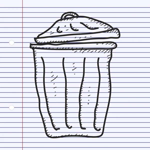ゴミ箱の簡単な落書き — ストックベクタ