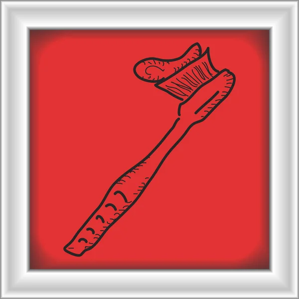 Eenvoudige doodle van een tandenborstel — Stockvector