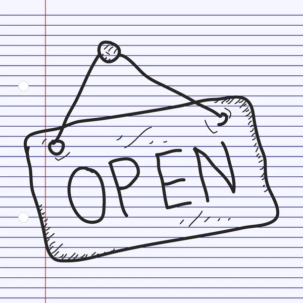 Eenvoudige doodle van een open teken — Stockvector