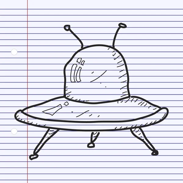 Einfaches Doodle eines Raumschiffs — Stockvektor