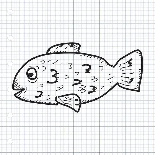 Doodle simples de um peixe — Vetor de Stock