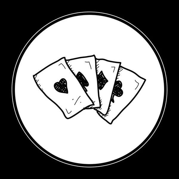 Simple garabato de jugar a las cartas — Vector de stock