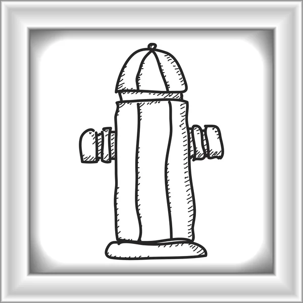 Bir yangın musluğu basit doodle — Stok Vektör
