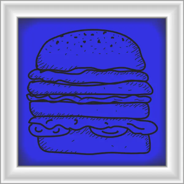 Simple gribouillage d'un hamburger — Image vectorielle