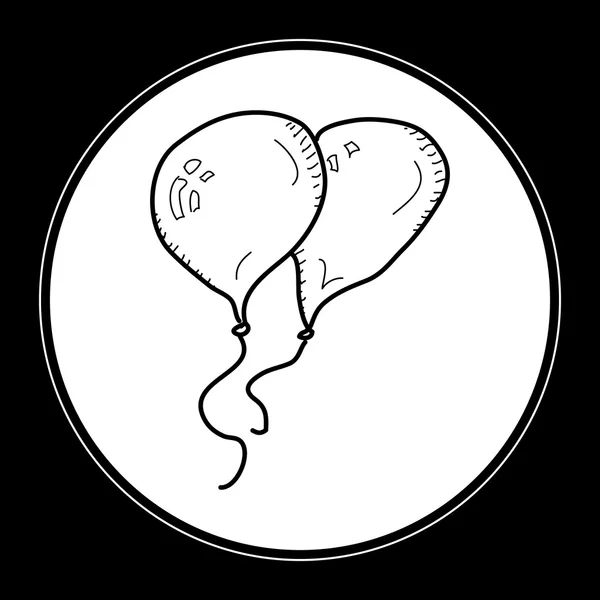 Jednoduchý doodle páreček balónků — Stockový vektor