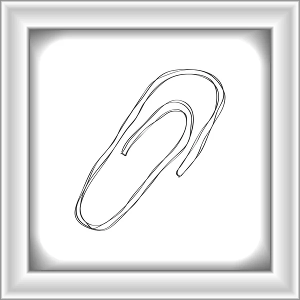 Eenvoudige doodle van een paperclip — Stockvector