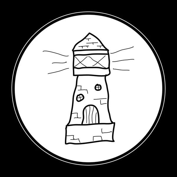 Simple gribouillage d'un phare — Image vectorielle