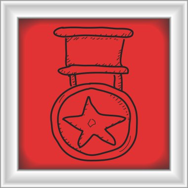 Bir madalya basit doodle