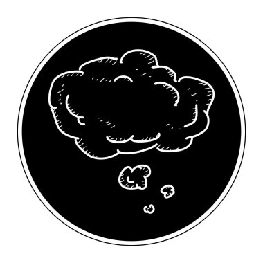 Bir düşünce balonu basit doodle