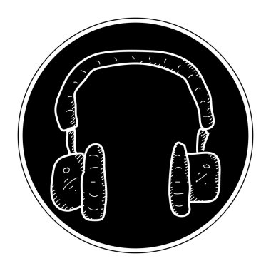 Bir çift kulaklık basit doodle