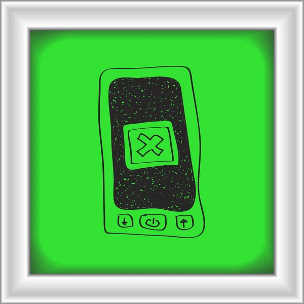 Garabato simple de un teléfono móvil — Vector de stock