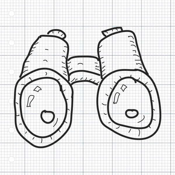 Doodle sederhana dari sepasang teropong - Stok Vektor