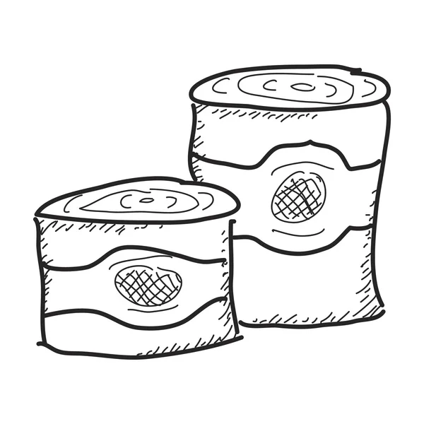 Doodle simples de algumas latas de lata —  Vetores de Stock