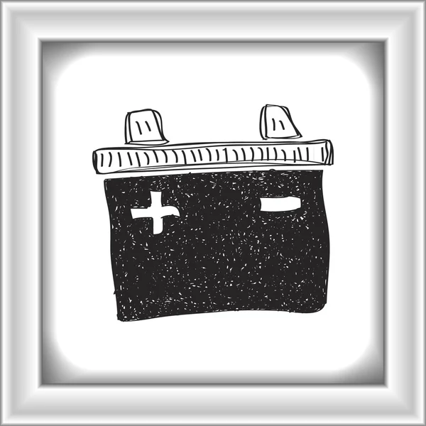 Απλή doodle του μια μπαταρία αυτοκινήτου — Διανυσματικό Αρχείο