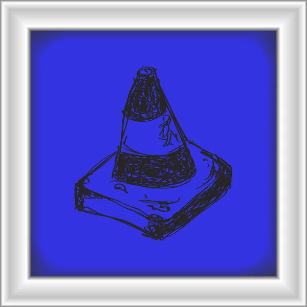 Simple gribouillage d'un cône de circulation — Image vectorielle