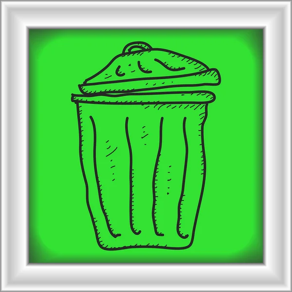 Simple doodle of a rubbish bin — Stock Vector