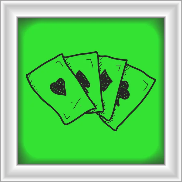 Doodle proste gry w karty — Wektor stockowy