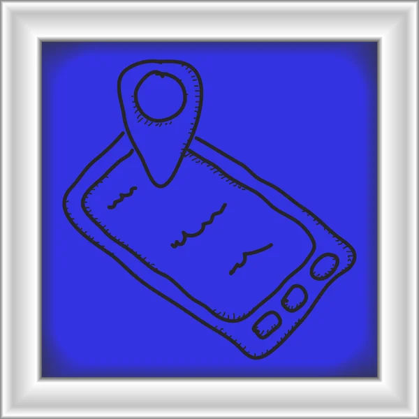 Einfaches Doodle eines Mobiltelefons gps — Stockvektor