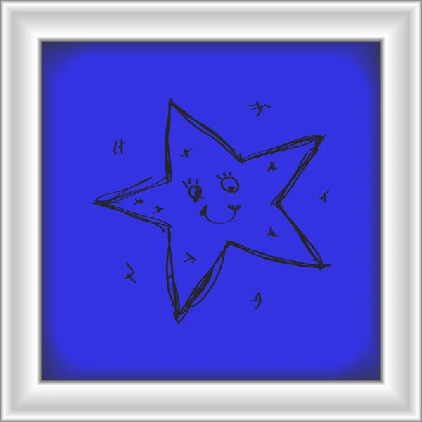 Garabato simple de una estrella — Vector de stock