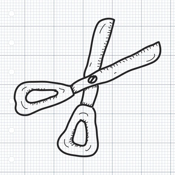 Simple gribouillage d'une paire de ciseaux — Image vectorielle