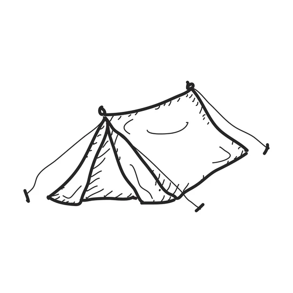 Einfaches Gekritzel eines Zeltes — Stockvektor