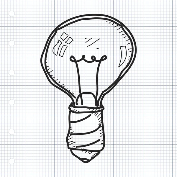 Simple gribouillage d'une ampoule — Image vectorielle