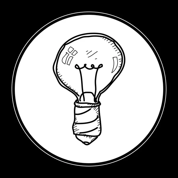 Egyszerű doodle, egy villanykörte — Stock Vector