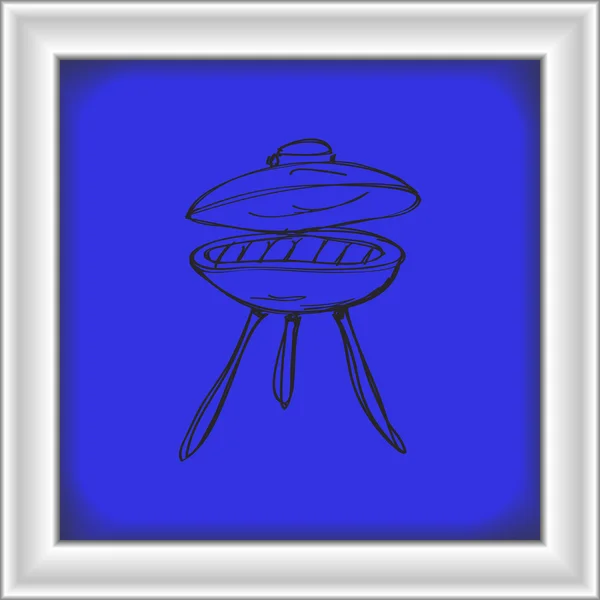 Garabato simple de una barbacoa — Vector de stock