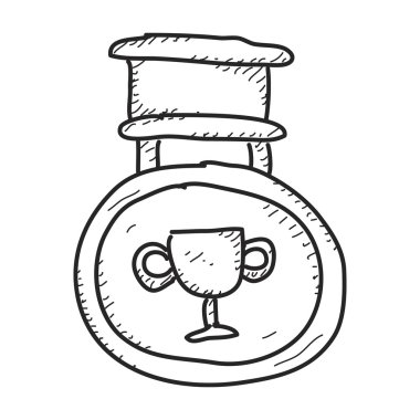 Bir madalya basit doodle