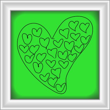 aşk kalp basit el çizilmiş doodle