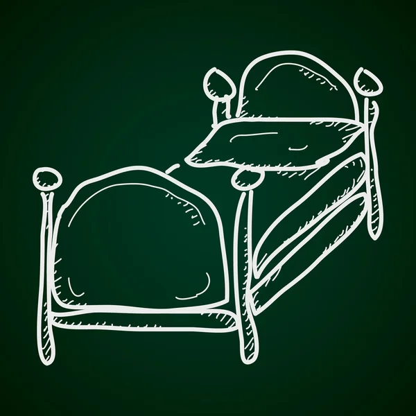 Simple gribouillage d'un lit — Image vectorielle