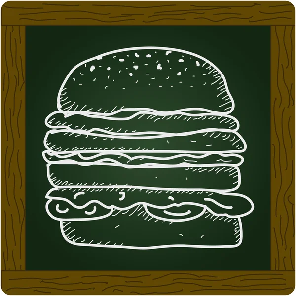 Simple gribouillage d'un hamburger — Image vectorielle