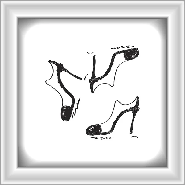Einfaches Doodle eines Damenschuhs — Stockvektor