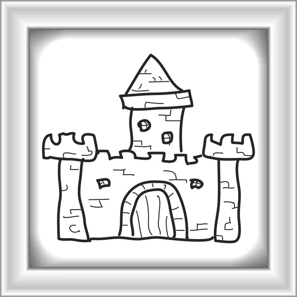 Doodle simples de um castelo — Vetor de Stock