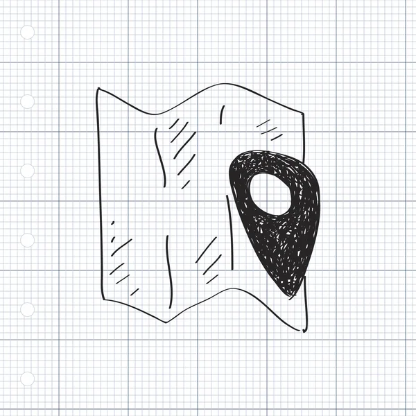 Simple gribouillage d'une carte — Image vectorielle