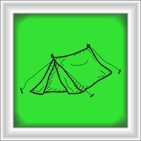 Simple doodle of a tent — Stock Vector