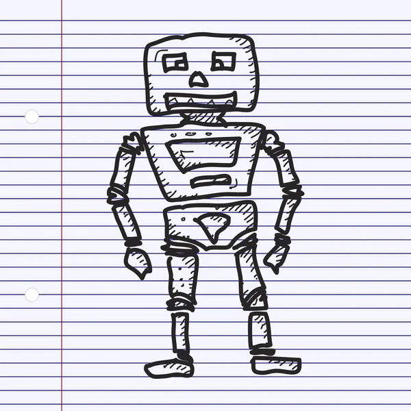 Jednoduchý doodle robota — Stockový vektor