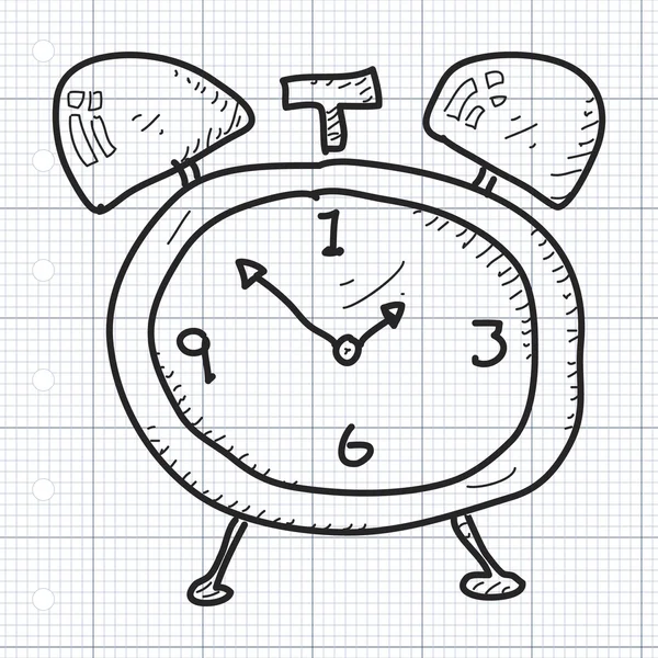 Simple doodle of an alarm clock — Stock Vector