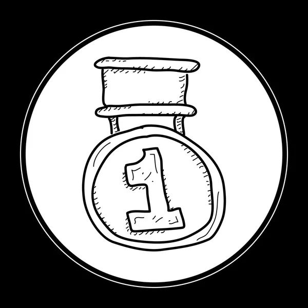 Simple gribouillage d'une médaille — Image vectorielle