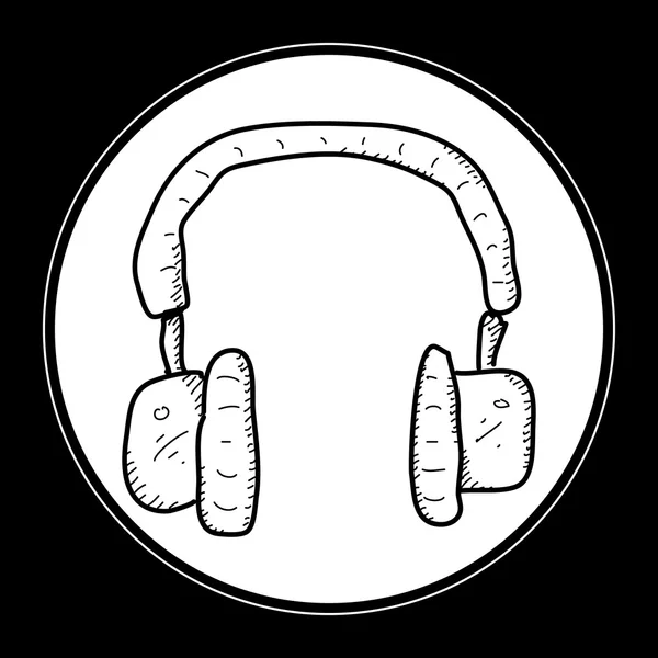 Doodle simples de um par de fones de ouvido — Vetor de Stock