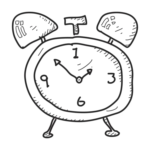 简便的涂鸦的闹钟 — 图库矢量图片