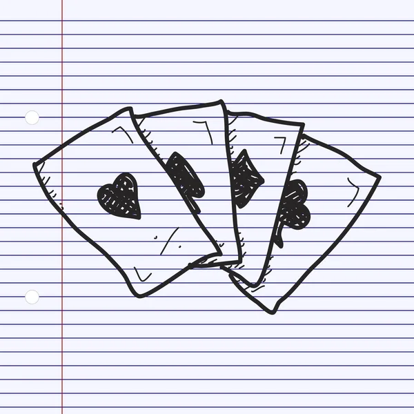 Simple gribouillage de cartes à jouer — Image vectorielle
