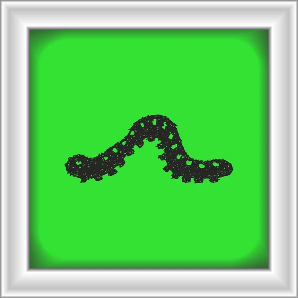 Simple doodle of a caterpillar — Stock Vector