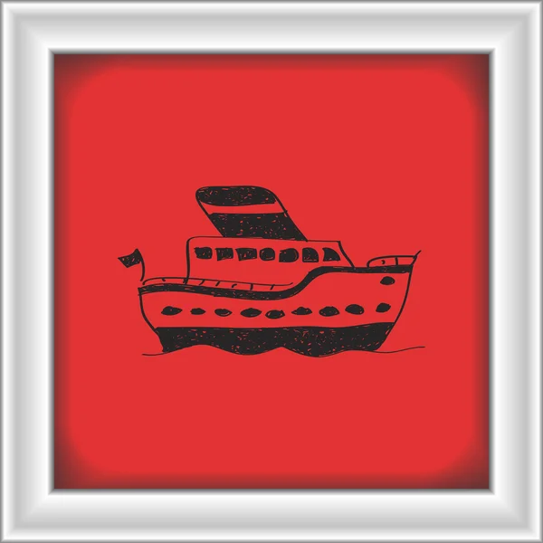 Simple gribouillage d'un navire — Image vectorielle