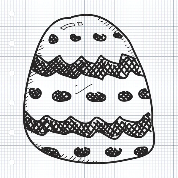 Garabato simple de un huevo de Pascua — Vector de stock