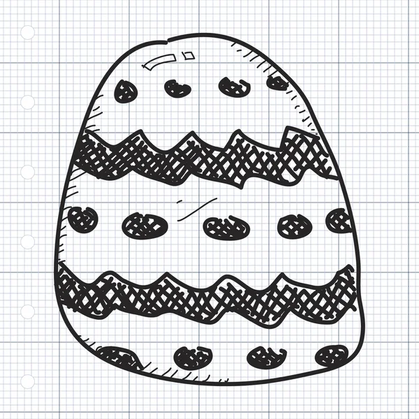 Eenvoudige doodle van een easter egg — Stockvector