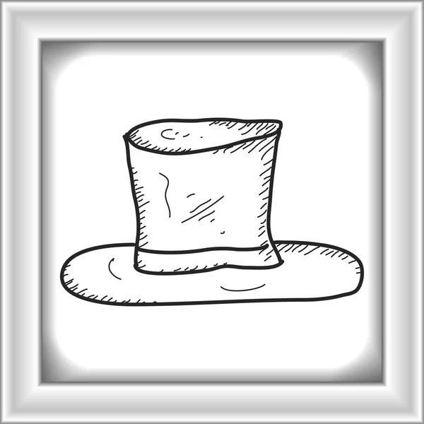 Simple gribouillage d'un chapeau haut de forme — Image vectorielle